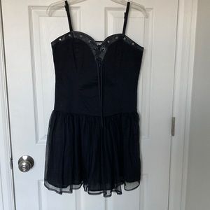 Black sundress with frilly tool skirt